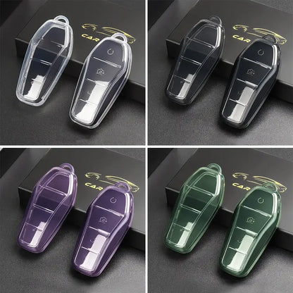 Étui pour clé de voiture en TPU souple, 1 pièce, pour BYD Atto 3 Han EV Dolphin 4 boutons, housse de protection pour télécommande, accessoires automobiles