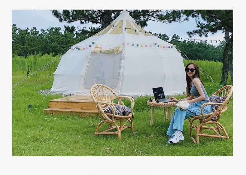 Tente Star Gazer avec logo personnalisé, 4m, 5m, 6m, quatre saisons, camping, blanc, kaki, Oxford, coton, étanche, goutte d'eau pour la fête