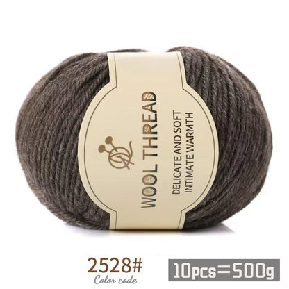 500g 290 Fil de laine d'alpaga peigné moyennement grossier, kit de matériel de tricot fait à la main chaud et à la mode pour l'automne et l'hiver, plusieurs couleurs de boules de fil pour fabriquer des pulls, des foulards