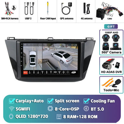 Android 15 Carplay Auto 2K écran autoradio lecteur multimédia pour Volkswagen Tiguan 2 Mk 2016 2017-2019 2 din Autoradio stéréo
