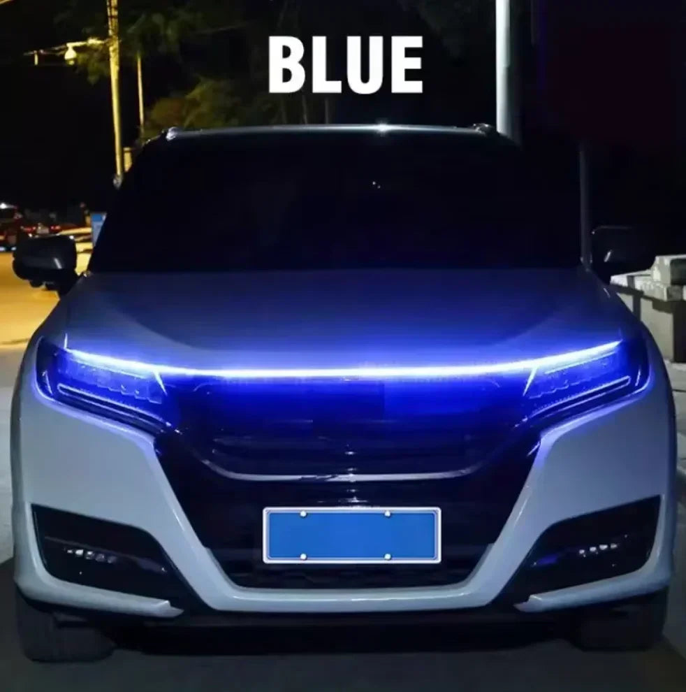 Bande lumineuse Led météore dynamique pour capot de voiture, 1 pièce, Guide universel pour capot de moteur, barre lumineuse décorative, phares automobiles, feu de circulation