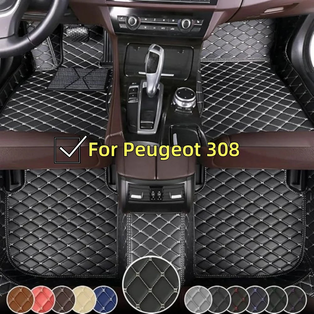 Tapis de sol de voiture en cuir microcarence personnalisé, intérieur automatique, doublure de luxe, couverture complète, KIT 308, 2007-2023