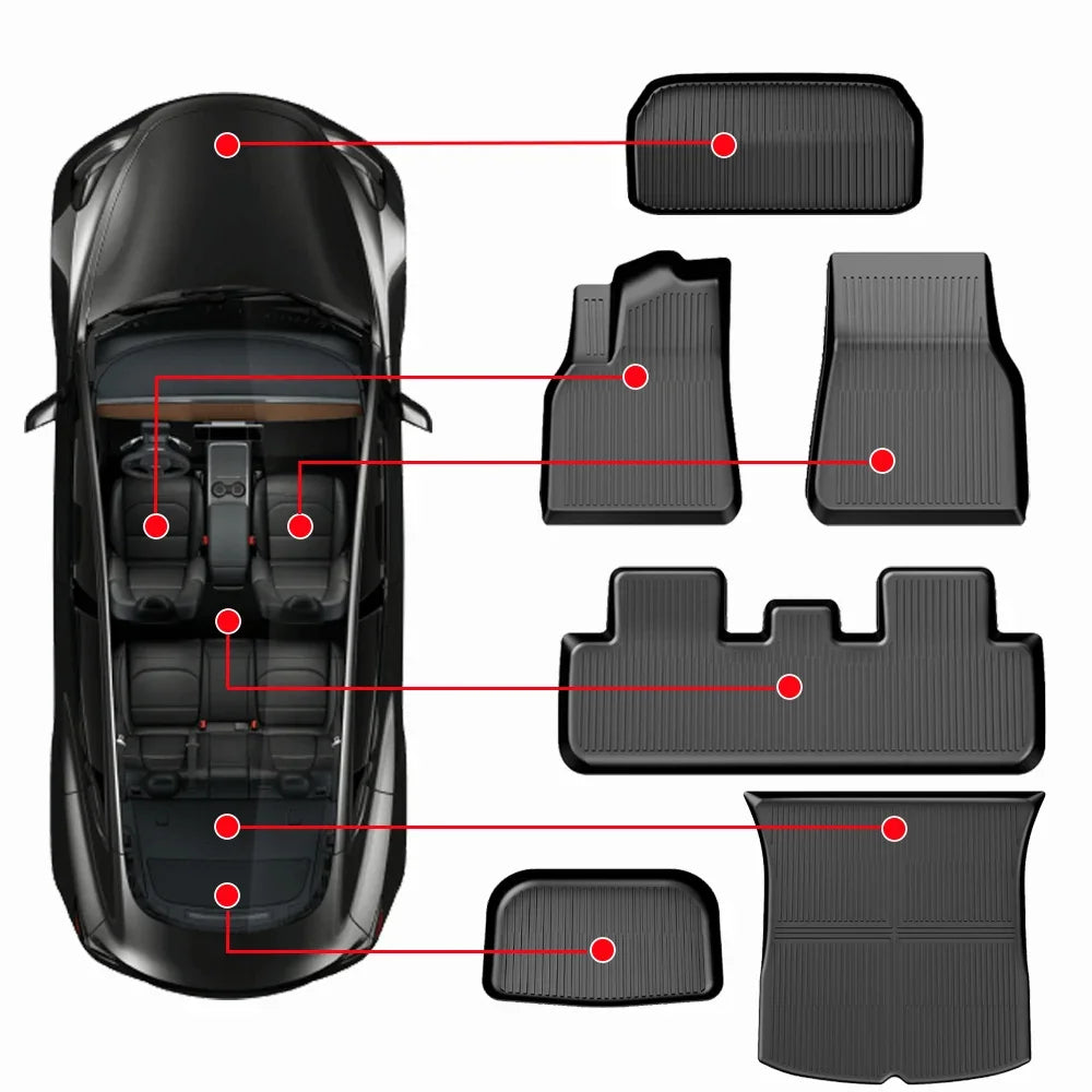 TESMAYX tapis de sol pour Tesla modèle Y Juniper lancement modèle 3 Highland Cargo Liner tapis de coffre tous temps TPE 2024 2025 accessoires