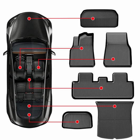 TESMAYX tapis de sol pour Tesla modèle Y Juniper lancement modèle 3 Highland Cargo Liner tapis de coffre tous temps TPE 2024 2025 accessoires