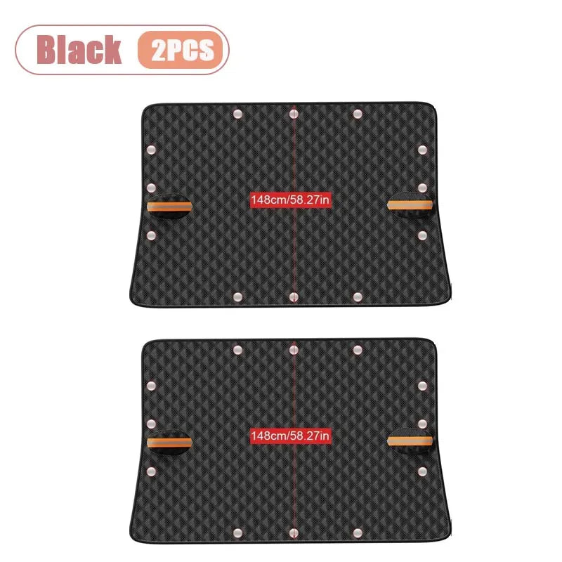 Couverture de pare-brise de voiture, 1 à 2 pièces, pare-soleil magnétique épais pour neige, demi-couvercle anti-gel, protection en verre, accessoires automobiles