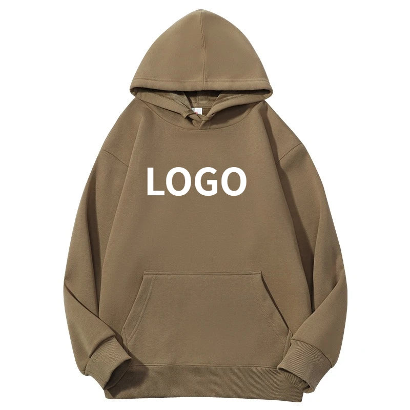Sweat-shirt à capuche pour hommes, personnalisé avec votre Logo de marque, en coton lourd de haute qualité, pour bricolage, vêtements d'équipe, automne et hiver