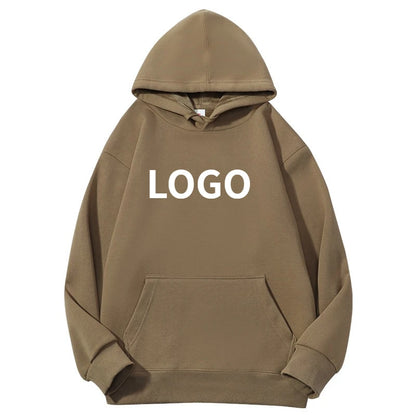 Sweat-shirt à capuche pour hommes, personnalisé avec votre Logo de marque, en coton lourd de haute qualité, pour bricolage, vêtements d'équipe, automne et hiver