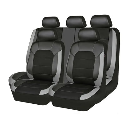 Housse de siège de voiture universelle en Polyester + cuir, couture Sandwich, 9 pièces
