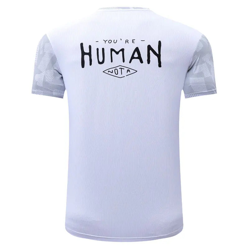 Chemises de sport à manches courtes pour hommes, t-shirt à séchage rapide, respirant, course à pied, jogging, entraînement de gym 3D, impression de lettres, mode