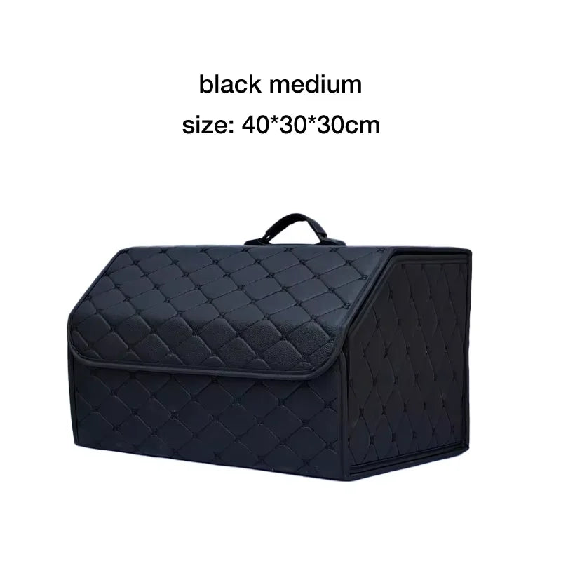 Boîte de rangement pour coffre de voiture, grande capacité, outils multi-usages automobiles, sac de rangement, rangement, rangement, cuir, pliable pour l'urgence