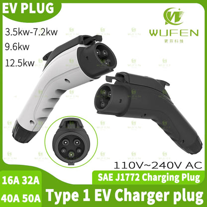 Prise de chargeur EV portable, connecteur SAE J1772, Type 1, 16A, 32A, 40A, 50A, États-Unis, voiture électrique, station de charge de véhicule, boîtier mural EVSE
