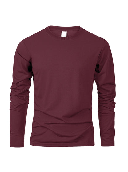 T-shirts à manches longues pour hommes, décontractés, col rond, évacuant l'humidité, hauts de sport pour hommes, confortables et polyvalents