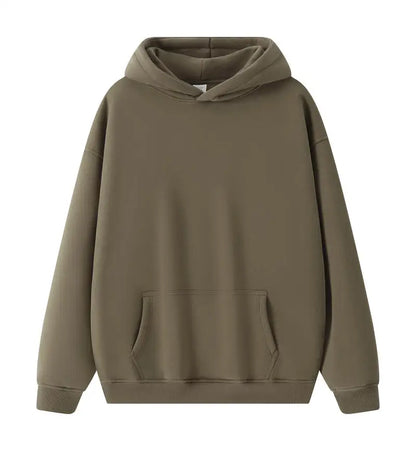 Bricolage LOGO personnalisé Image 17 + couleurs 400GSM chaud hommes surdimensionné goutte épaule sweats à capuche couleur unie mâle hiver avec sweat à capuche en polaire
