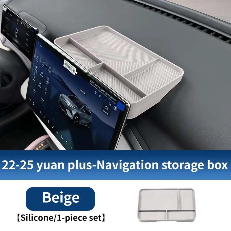 Pour Byd Yuan Plus Atto 3 2025 Console centrale de voiture boîte de rangement inférieure résistant aux rayures étui d'organisation en Silicone accessoires