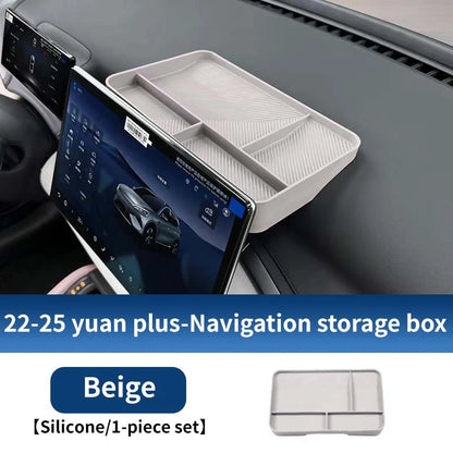 Pour Byd Yuan Plus Atto 3 2025 Console centrale de voiture boîte de rangement inférieure résistant aux rayures étui d'organisation en Silicone accessoires