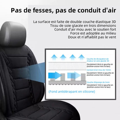 Coussin avant de siège d'air frais de voiture USB12V/24V, siège de ventilateur de voiture universel à refroidissement rapide, réglage à 3 vitesses, coussin de siège ventilé pour voiture