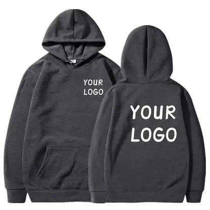 Sweat à capuche décontracté avec LOGO de votre marque pour hommes et femmes, pull de couleur unie, personnalité de rue, cadeaux personnalisés, DIY