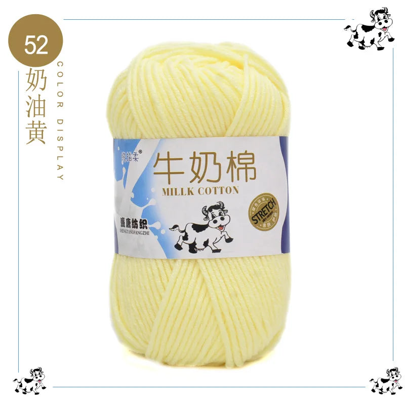 Fil à tricoter en coton au lait, 5 brins, 50g, pour bricolage de sacs de poupée, fil, écharpe, chaussettes