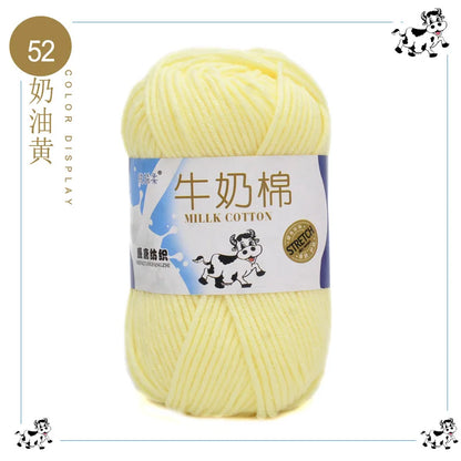Fil à tricoter en coton au lait, 5 brins, 50g, pour bricolage de sacs de poupée, fil, écharpe, chaussettes