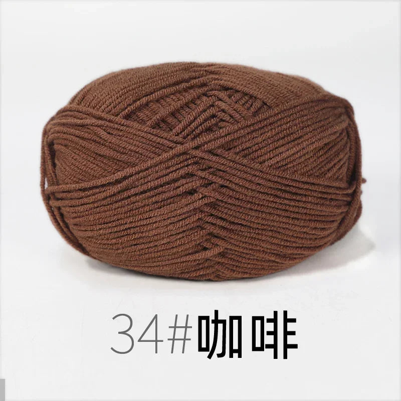 Fil de Lanas teint en coton au lait, 86 couleurs, 4 plis, pour bébé, chapeau, écharpe, pull, poupées, artisanat fait à la main