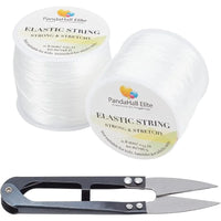 2 rouleaux de fils de Polyester élastiques transparents, cordon de perles, 60m par rouleau avec couture, cisailles de pêche, perles
