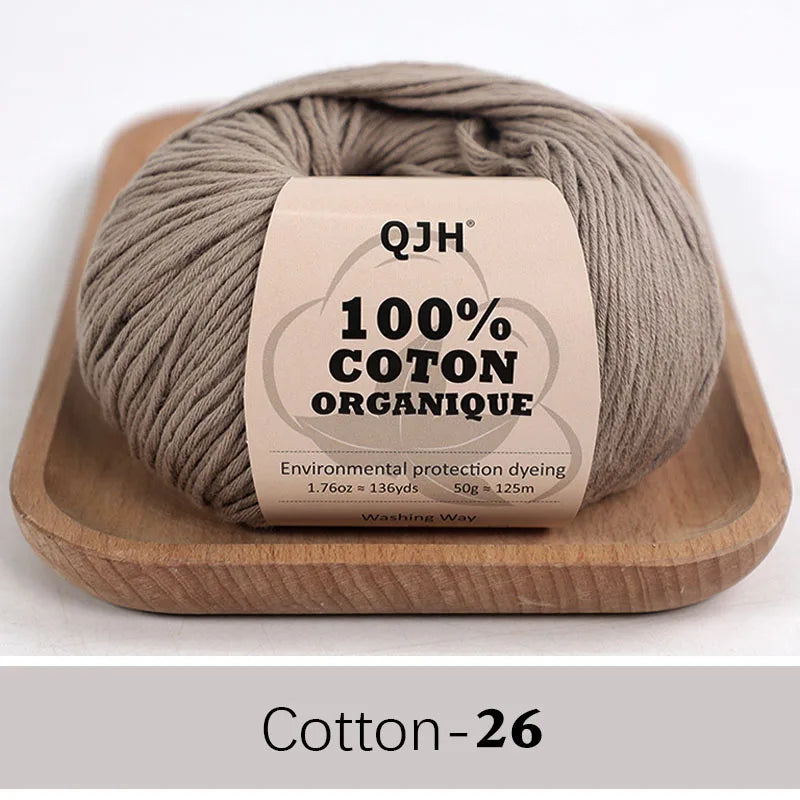 QJH 100% fil de coton, fil de poids de Sport pour bébé en coton, fil Amigurumi, fil doux d'été, fil au Crochet/à tricoter-6 pièces