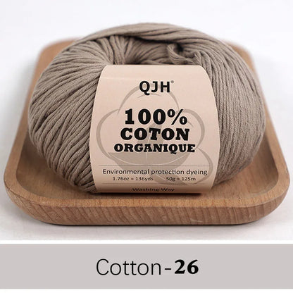QJH 100% fil de coton, fil de poids de Sport pour bébé en coton, fil Amigurumi, fil doux d'été, fil au Crochet/à tricoter-6 pièces