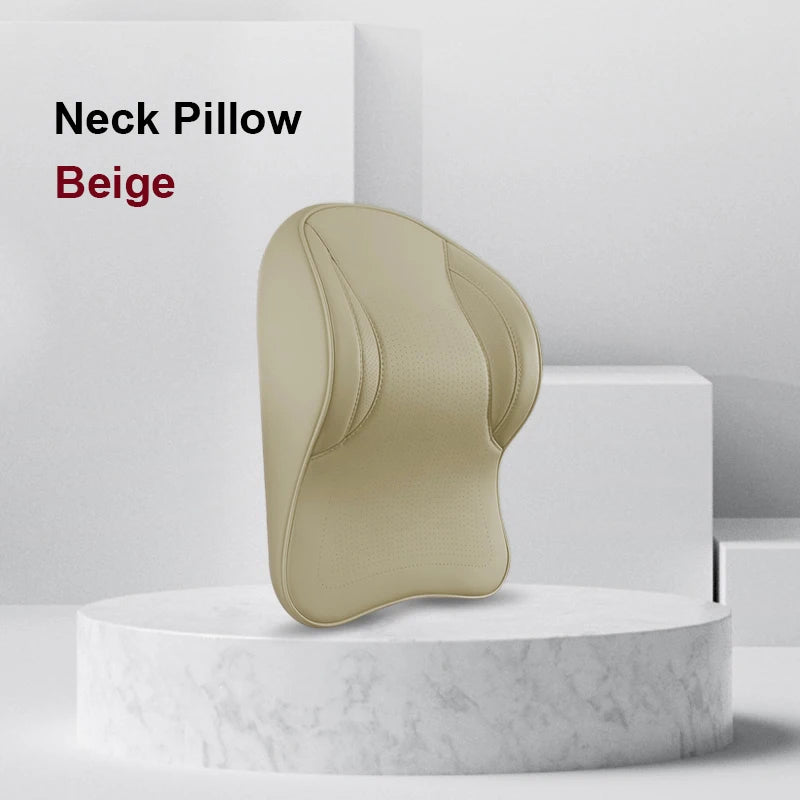 Coussin de nuque et support lombaire en mousse à mémoire de forme pour voiture, soulage le cou et le bas du dos, facile à installer, disponible en plusieurs couleurs