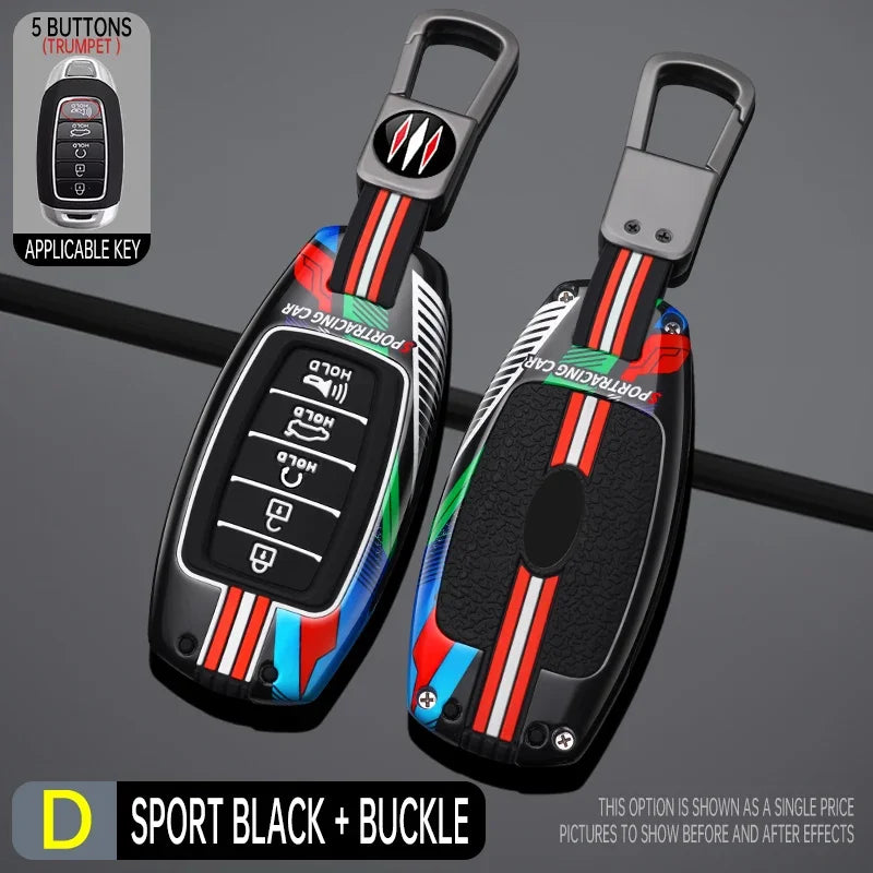 Étui pour clé de voiture en métal, housse pour Hyundai Accent Solaris Sonata Palisade Kona Azera Creta I20 I30 IX35 IX25 Elantra Grandeur Ig