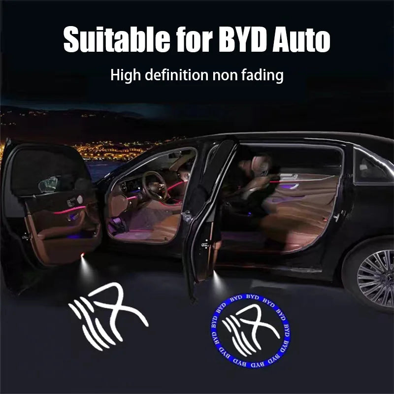 Convient aux lumières de bienvenue de porte de voiture BYD Lumière de bienvenue haute définition qui ne se décolore pas pour la lumière de bienvenue de voiture BYD BYD Han Qin Song