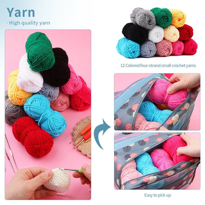 KRABALL – ensemble de crochets à tricoter, outil de couture à usage domestique, bricolage artisanal, marqueurs de tricot au Crochet, aiguilles, outils, accessoires de tissage avec sac