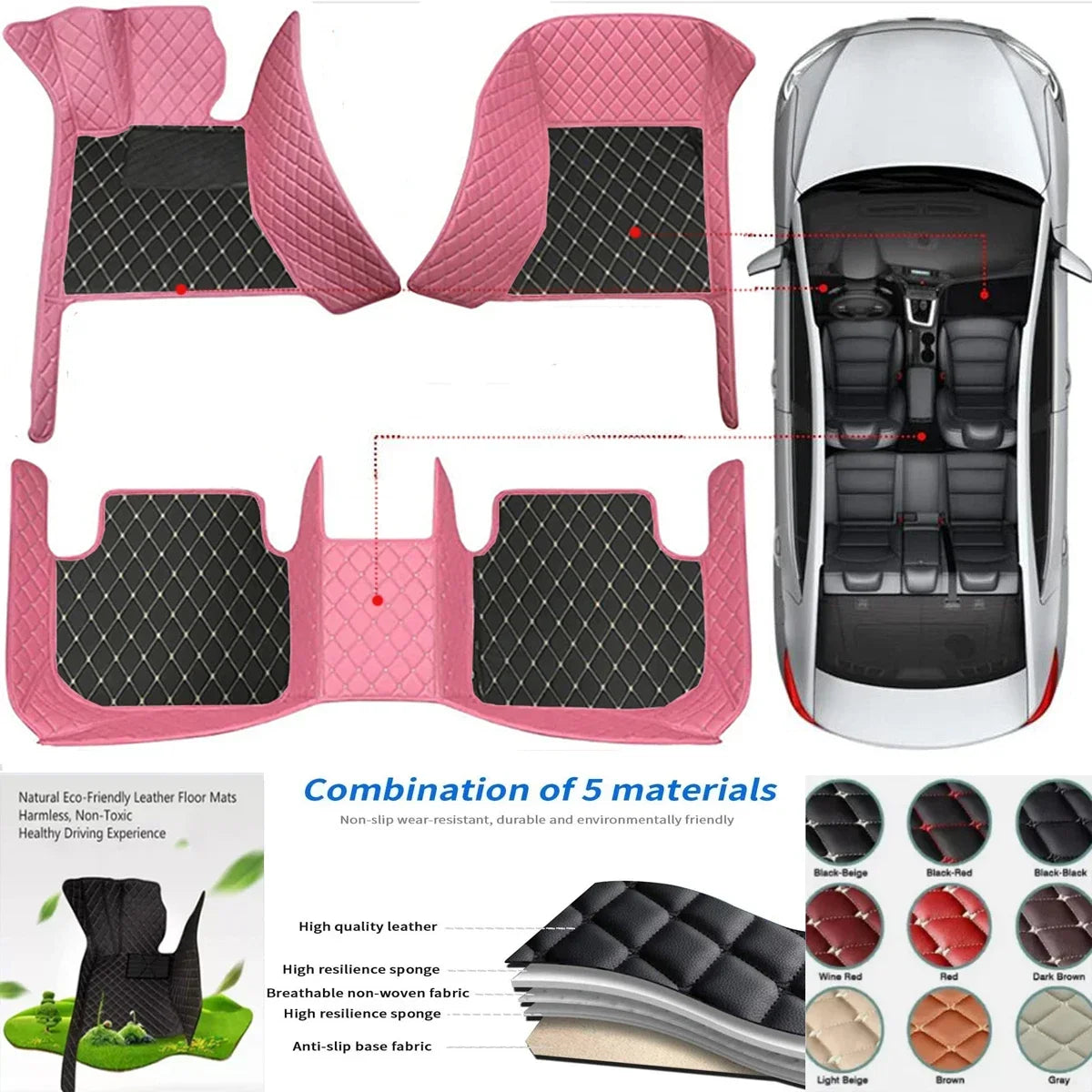 Pour Lynk & Co Z10 Z20 900 tapis de sol de voiture personnalisés tapis Auto en cuir PU imperméable pied Coche accessoire revêtement de sol