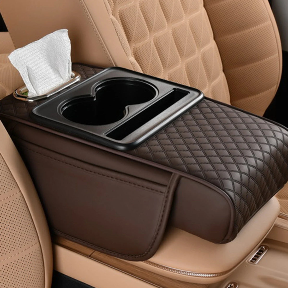 Coussin d'extension multifonctionnel pour accoudoir de voiture, coussin de console centrale épaissi de 7,5 cm, support de coude, organisateur de voiture
