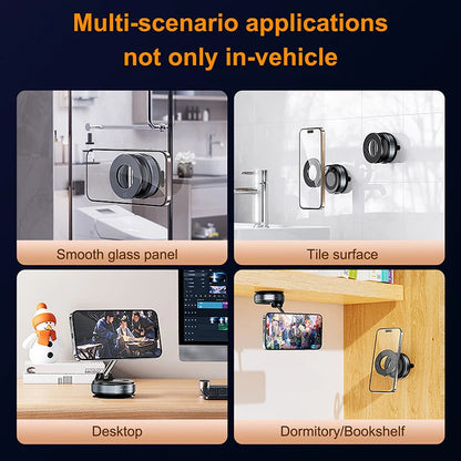 Nouveau support magnétique pour téléphone, design pliable, 360° °   Support de téléphone portable pour voiture, bureau, salle de bain, avec ventouse magnétique réglable
