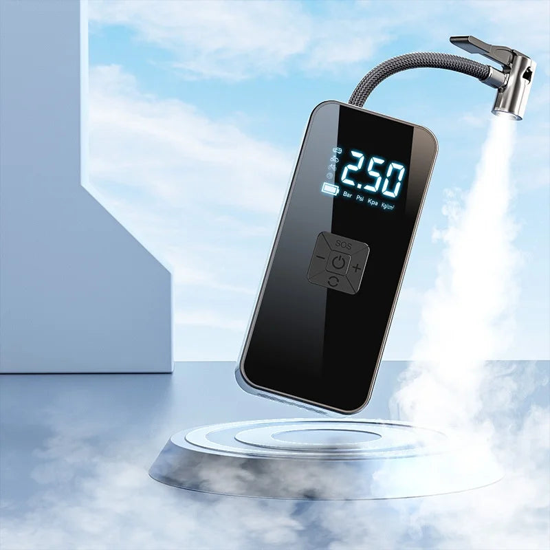 Gonfleur de pneus de voiture portable sans fil avec affichage numérique intelligent et fonction de charge rapide