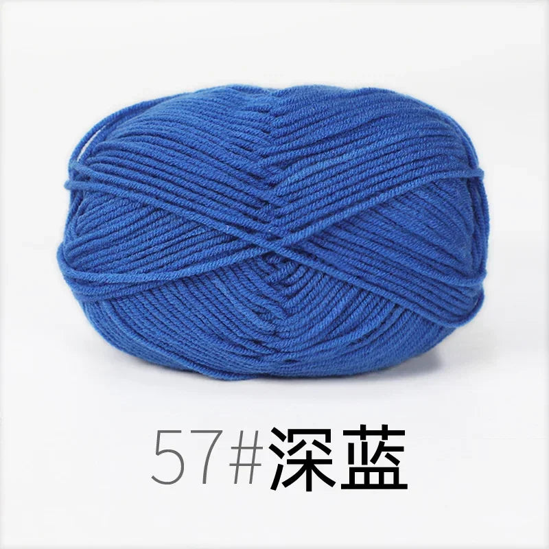 Fil de Lanas teint en coton au lait, 86 couleurs, 4 plis, pour bébé, chapeau, écharpe, pull, poupées, artisanat fait à la main