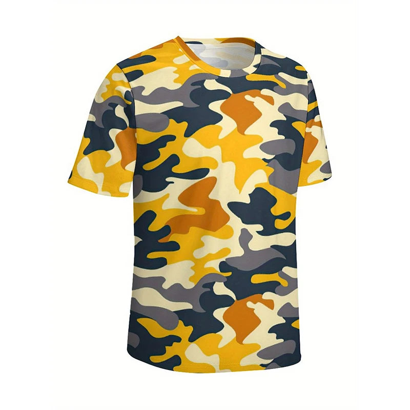 Mode Camouflage impression 3D T-Shirts hommes femmes décontracté col rond manches courtes t-shirt surdimensionné Harajuku Y2k hauts T-Shirts enfants vêtements