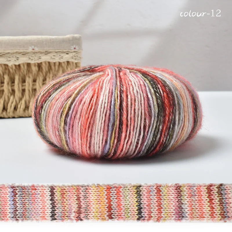 Rouleau de fil à gâteau dégradé, 50g/rouleau, bricolage, laine tricotée à la main, fil Mohair, fil de coton, fil doux au Crochet, vêtements, chapeau, écharpe