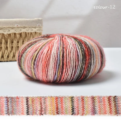 Rouleau de fil à gâteau dégradé, 50g/rouleau, bricolage, laine tricotée à la main, fil Mohair, fil de coton, fil doux au Crochet, vêtements, chapeau, écharpe
