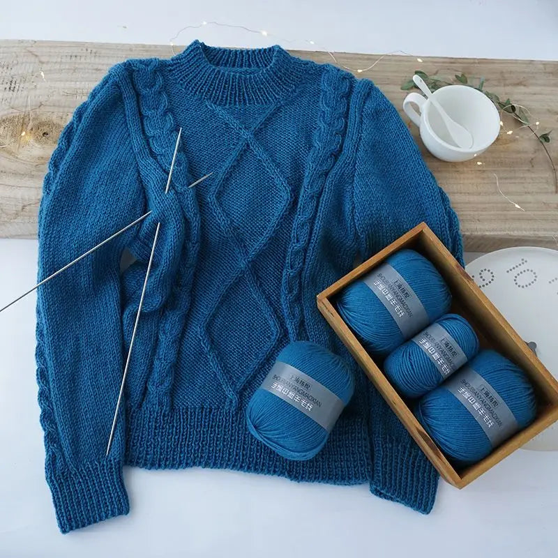 Fil de cachemire d'épaisseur moyenne, 500 g/ensemble, 4 plis, pour tricot au Crochet à la main, pull et pantalon, laine chaude, fil de laine 100%, doux pour la peau