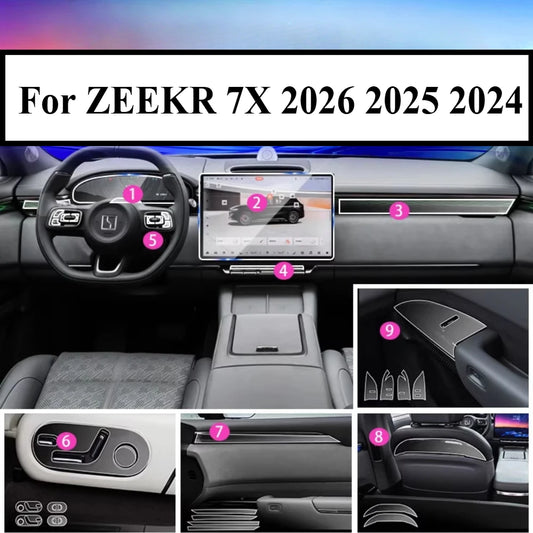 Film de Protection PPF pour ZEEKR 7X 2026 2025 2024, transparent, TPU LCD, panneau de Navigation GPS, Console centrale, accessoires de voiture