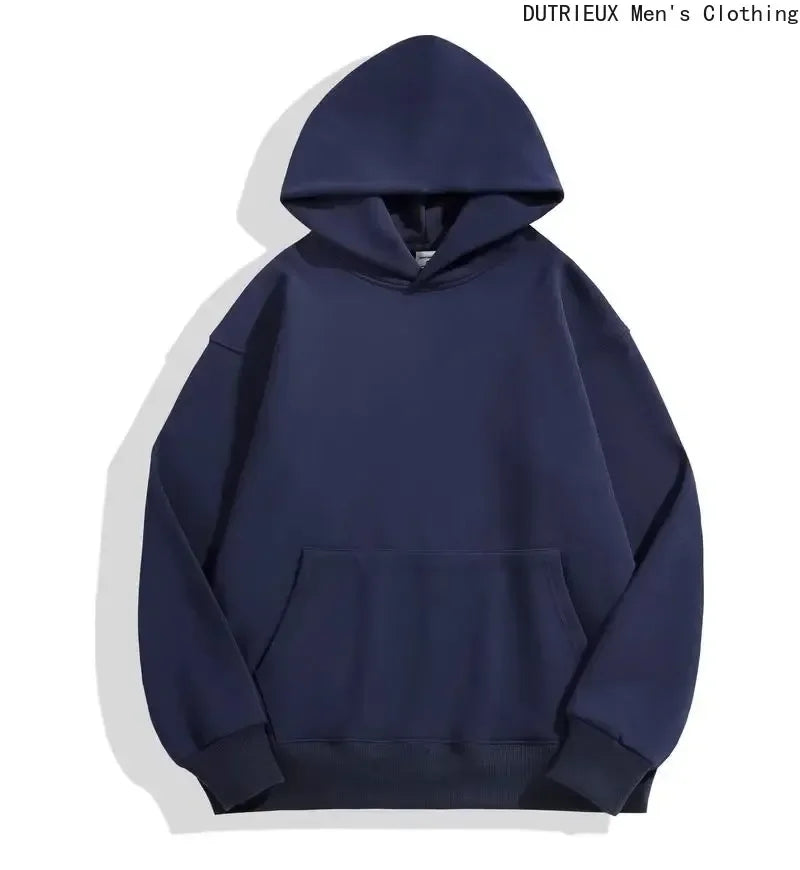 Sweat-shirt à capuche surdimensionné pour hommes et femmes, Simple et à la mode, couleur unie, haut à manches longues assorti, S-3XL