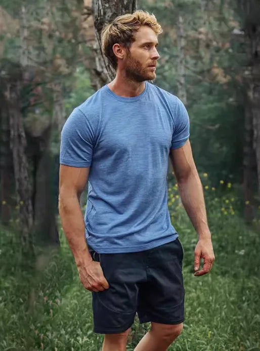100% laine mérinos T-Shirt hommes à manches courtes chemises mérinos Sport léger couche de Base randonnée T-Shirt doux respirant maillot de corps