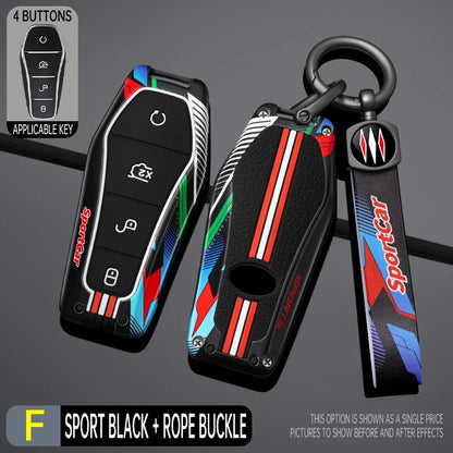 Porte-clés de voiture en alliage de Zinc, pour BYD Han Ev Tang Dm/Qin PLUS/Song Pro/MAX/Yuan Dolphin E2, coque de protection de décoration de clé de voiture