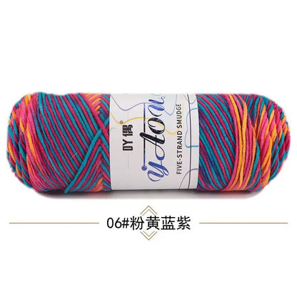 Fil à tricoter à la main en coton au lait coloré, 100g, section teinte au Crochet, ligne de fil, couverture, châle, chapeau, chaussettes, 200 mètres, 1 pièce