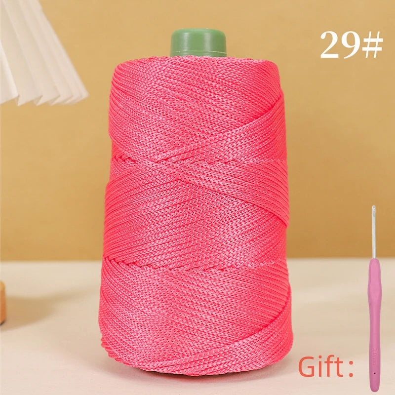 Corde légère au crochet, 250g, 3mm, fil creux cool au crochet, chapeau de soleil d'été, tricot à la main, fils épais, sac, coussin de chapeau
