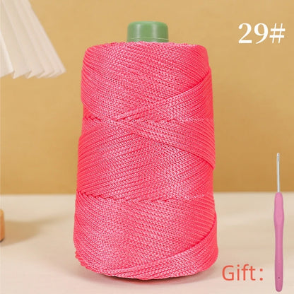 Corde légère au crochet, 250g, 3mm, fil creux cool au crochet, chapeau de soleil d'été, tricot à la main, fils épais, sac, coussin de chapeau