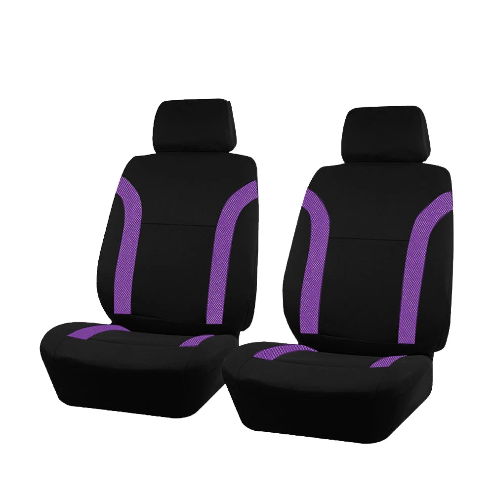 AUTO PLUS-Ensemble de Housses de Siège de Voiture Universelles en Polyester, Protection en Tissu Uni Bicolore, Accessoires Automobiles