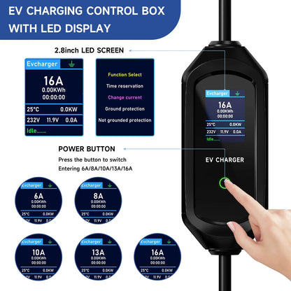 شاحن سيارة كهربائية محمول AFYEEV 3600W من النوع 2 IEC62196-2 كابل شحن EV محطة شحن Wallbox EVSE شاحن كهربائي