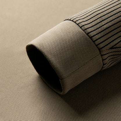 Polo à manches longues pour hommes, décontracté et à la mode, couleur unie, faux deux pièces, Business, toutes saisons, haut polyvalent, nouvelle collection 2025